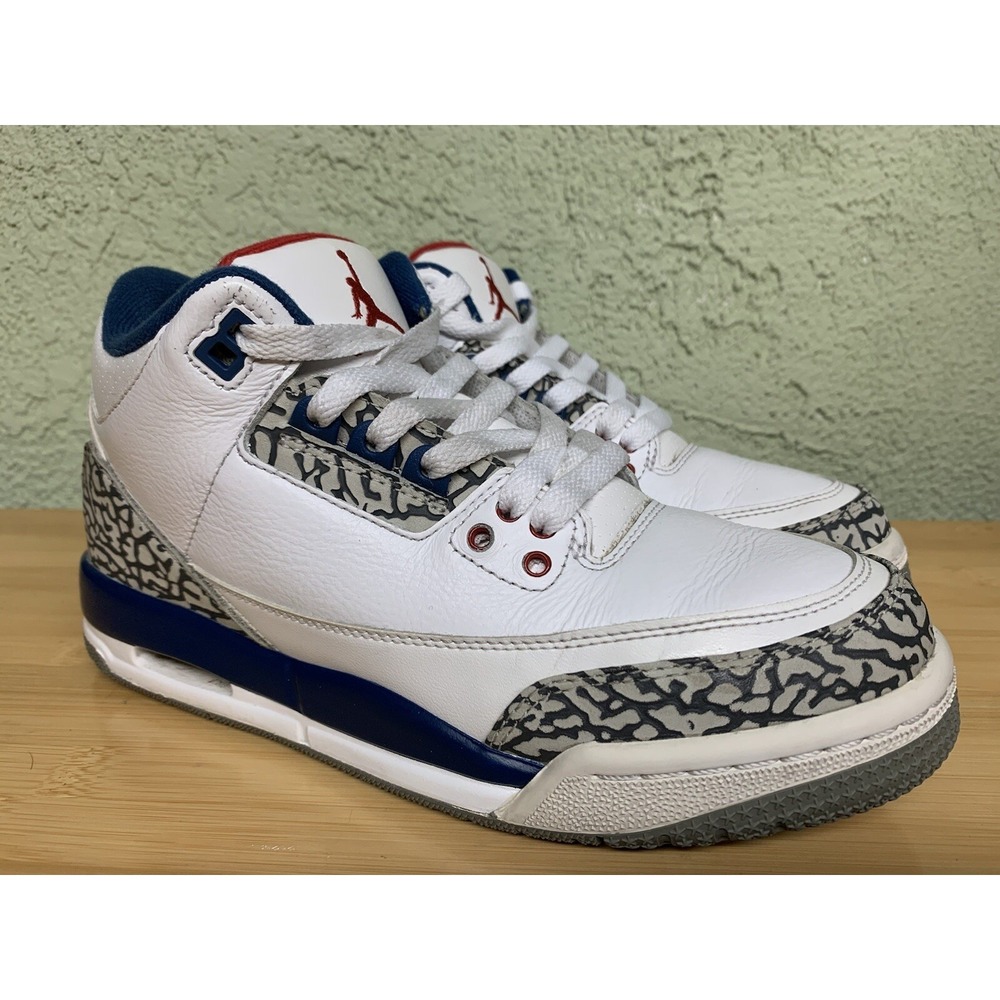 RARE🚀 Nike Air Jordan 3 Retro True Blue 2016 White Red 854261-106 Youth Sz 5.5Y
